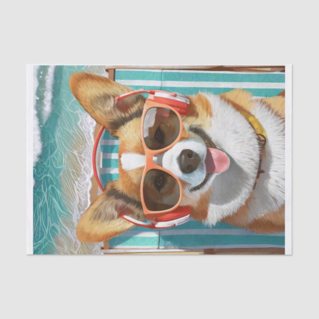 Papel De Seda Oscar hace la Riviera, Corgi Loving Life (Anverso)