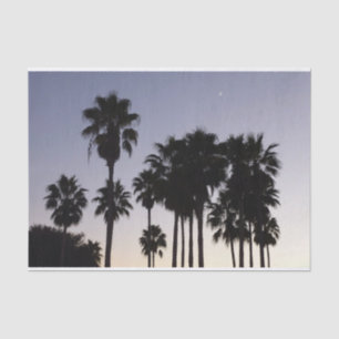 Papel De Seda Oscuro con la escena tropical de palmeras