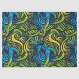 Papel De Seda Oscuro gótico Sensación Azul Amarillo Verde