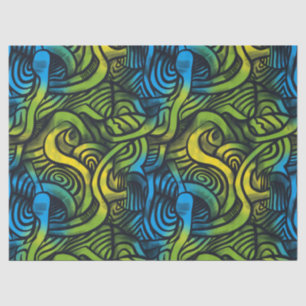 Papel De Seda Oscuro gótico Sensación Azul Amarillo Verde