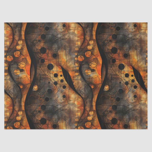 Papel De Seda Oscuro gótico sintiéndose amarillo negro (Anverso)