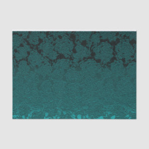Papel De Seda Oscuro Verde azulado Elegante Suculento Patrón Des