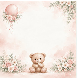 Papel De Seda osito de felpa floral sonrosado servilleta para fi