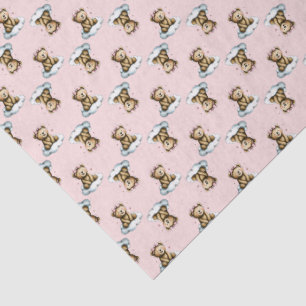 Papel De Seda Osito de peluche lindo en un lazo para el cabello