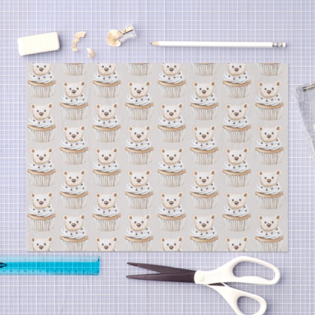 Papel De Seda Ositos Cumpleaños Tarta de Crema (Artesanía)
