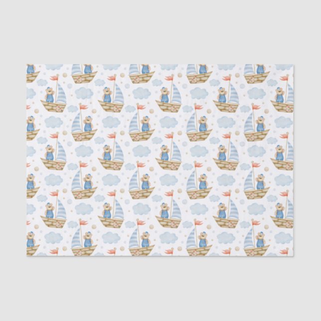 Papel De Seda Oso acuático náutico (Anverso)