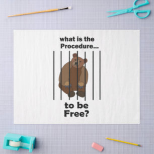 Papel De Seda Oso Animal Cautivo Pidiendo Libertad Rescatador de