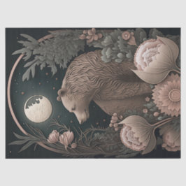 Papel De Seda Oso Con Flores