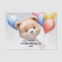 Papel De Seda Oso De Acuarela De Color Cutáneo el día de San Val