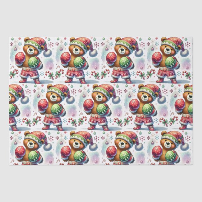 Papel De Seda Oso de boxeo de vacaciones en sombra (Anverso)