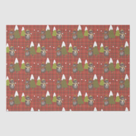 Papel De Seda Oso de Invierno Navidades Blancos Tapado de Búfalo