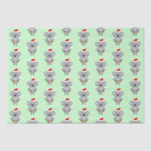 Papel De Seda Oso de Koala en Santa hat y decoraciones Papanicol