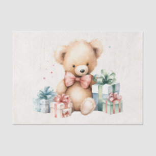 Papel De Seda Oso de peluche con regalo de Navidad