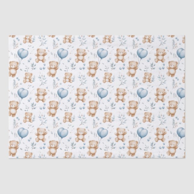 Papel De Seda Oso de peluche Ducha para bebé (Anverso)