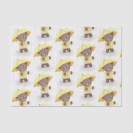 Papel De Seda Oso de peluche en la lluvia