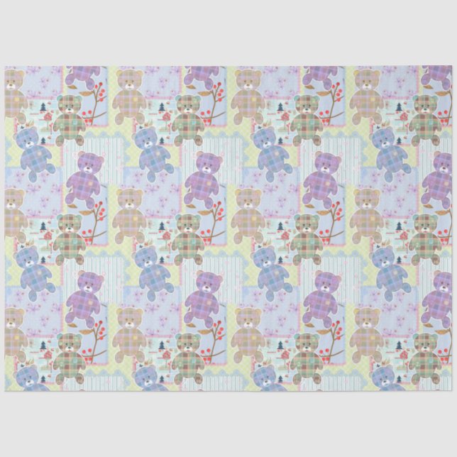 Papel De Seda Oso de peluche, patrón de bebé (Anverso)