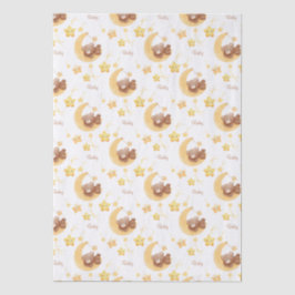 Papel De Seda Oso de peluche personalizado Baby Shower Luna