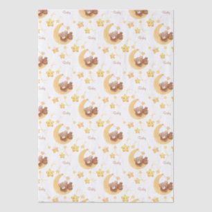 Papel De Seda Oso de peluche personalizado Baby Shower Luna