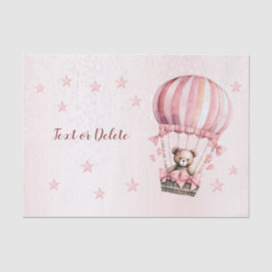 Papel De Seda Oso de peluche rosa lindo globo aerostático de acu