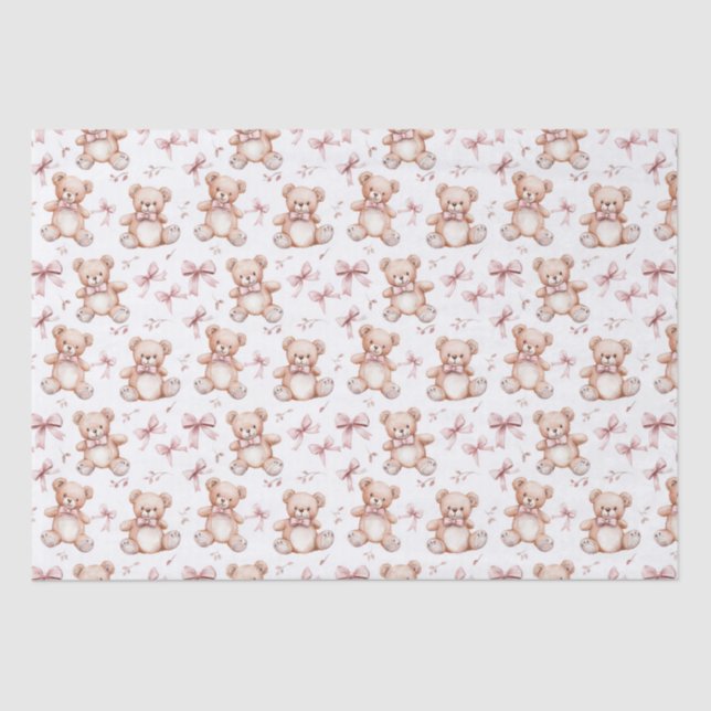 Papel De Seda Oso de peluche y ducha para bebés (Anverso)