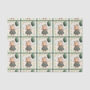 Papel De Seda Oso de Vestido de Plantas Verdes con Resplandor de