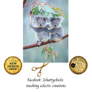 Papel De Seda Oso Koala Decoupage en árbol de eucalipto lloviend
