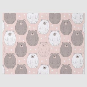 Papel De Seda Oso Lindo - Suave Bosque Pastel (2)