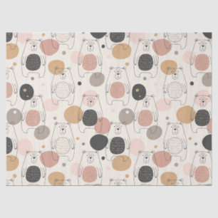 Papel De Seda Oso Lindo - Suave Bosque Pastel (3)