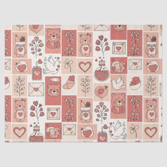 Papel De Seda Oso Lindo - Suave Bosque Pastel (6) (Anverso)