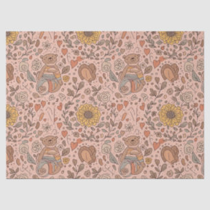 Papel De Seda Oso Lindo - Suave Bosque Pastel (7)