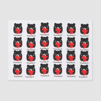 Papel De Seda Oso negro sosteniendo el corazón