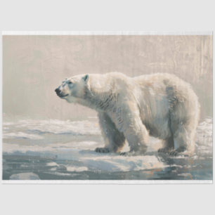 Papel De Seda Oso Polar Arte de Flujo de Hielo Decoupage