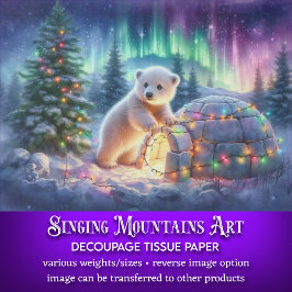 Papel De Seda Oso Polar Festivo Decorando Igloo Decoupage