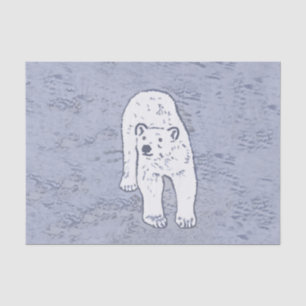 Papel De Seda Oso polar sobre pintura de hielo - Arte de vida sa