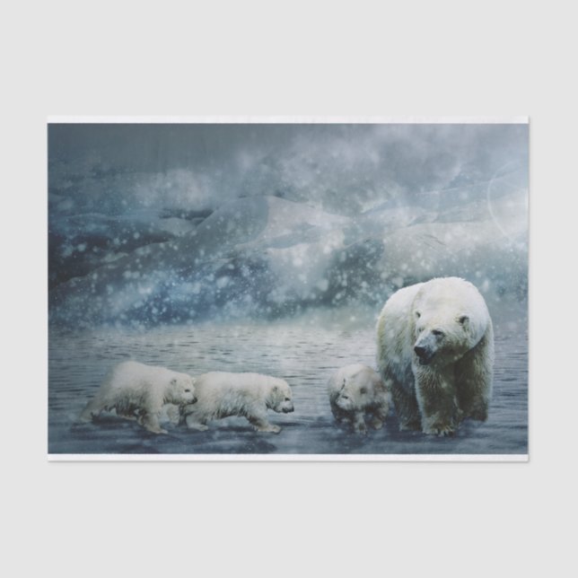 Papel De Seda Oso Polar y Cubos (Anverso)