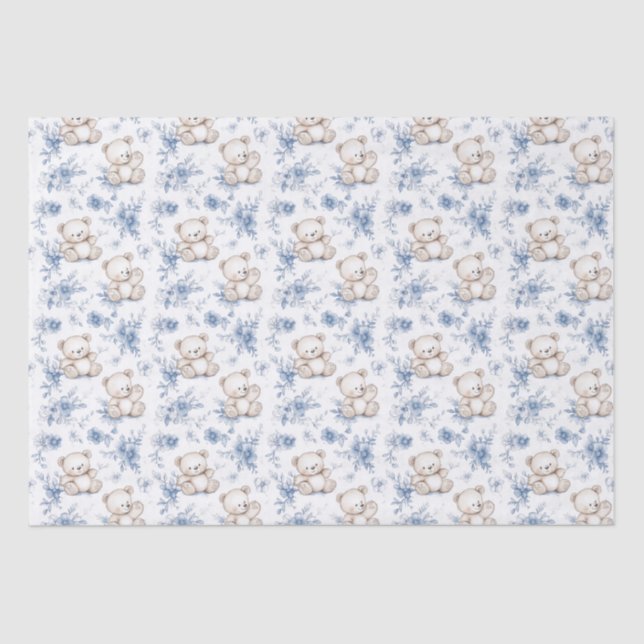 Papel De Seda Oso y ducha para bebés (Anverso)