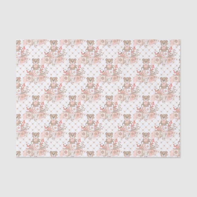 Papel De Seda Osos Pequeños Para Chicas (Anverso)