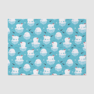 Papel De Seda Osos polares cortos en el patrón de Navidades Sant