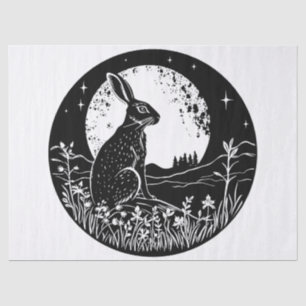 Papel De Seda Ostara Wiccan Magic Hare Silhouette Decoupage