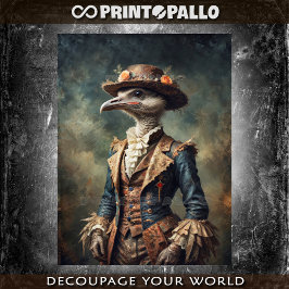 Papel De Seda Ostrich de Milady victoriano ecléctico con gorra d