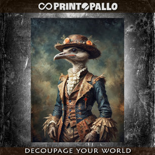 Papel De Seda Ostrich de Milady victoriano ecléctico con gorra d