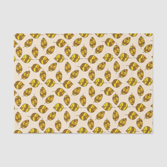 Papel De Seda Otoño Amarillo deja patrón de hoja gráfica (Anverso)