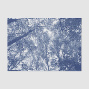 Papel De Seda Otoño azul - Efecto cianotipio