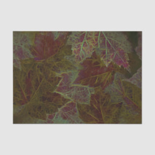 Papel De Seda Otoño Borgoña Dorado Hojas de Arce Oscuras Brillan