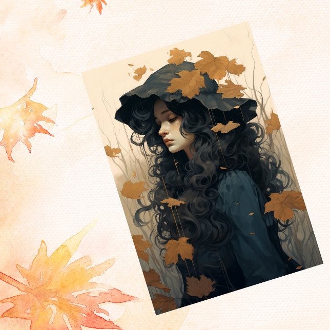 Papel De Seda Otoño Cae Maple Deja Un Chica Encantador (Subido por el creador)