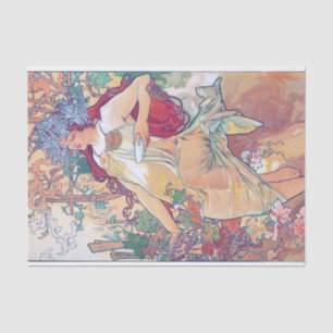 Papel De Seda Otoño (Cuatro Estaciones), Alphonse Mucha