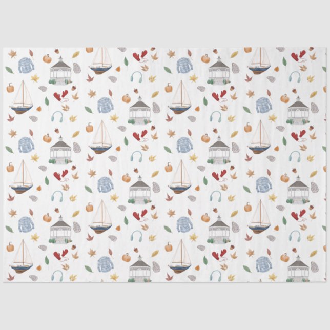 Papel De Seda Otoño de Connecticut en Nueva Inglaterra (Anverso)