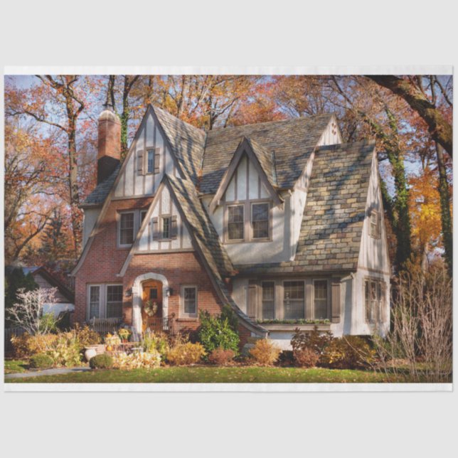 Papel De Seda Otoño - Hogar de gnomos (Anverso)