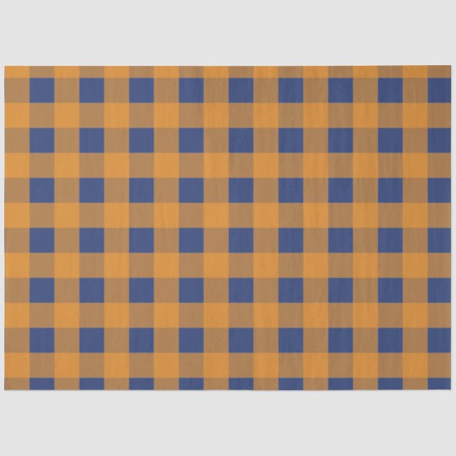 Papel De Seda Otoño Naranja Otoño Patrón de masa azul (Anverso)