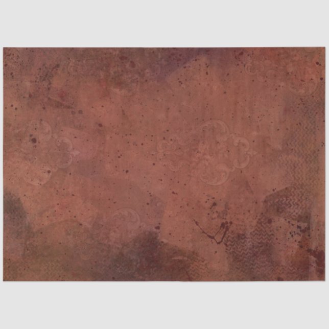 Papel De Seda Otoño Turno Moderno Pintado Terracota Rojo Borgoña (Anverso)